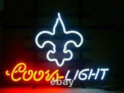 New Orleans Saints Coors Light 24x20 Neon Sign Lamp Hanging Nightlight EY