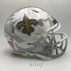 New Orleans Saints Custom Arctic Camo Hydro-Dipped Mini Football Helmet