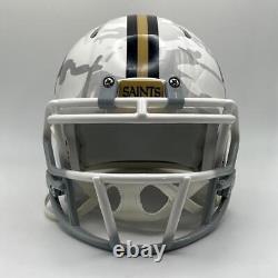 New Orleans Saints Custom Arctic Camo Hydro-Dipped Mini Football Helmet