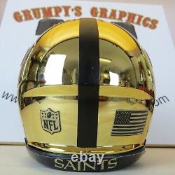 New Orleans Saints Custom Mini Helmet Gold Chrome