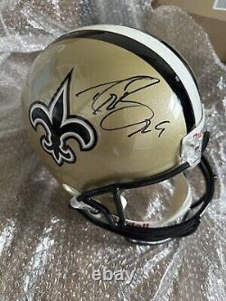 New Orleans Saints DREW BREES Autographed Riddell Helmet COA + Free shipping