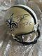 New Orleans Saints Drew Brees Autographed Riddell Helmet Coa + Free Shipping