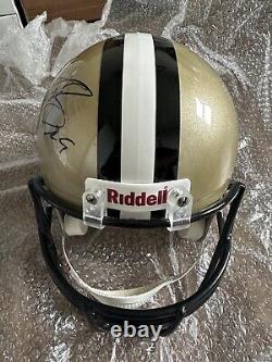 New Orleans Saints DREW BREES Autographed Riddell Helmet COA + Free shipping