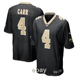 New Orleans Saints Derek Carr #4 Nike Men's Black Official NFL Game Jersey