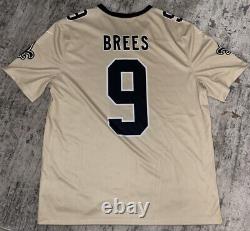 New Orleans Saints Drew Brees #9 Nike Men's Gold NFL Inverted Legend Jersey