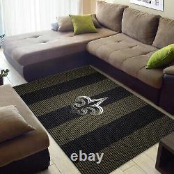 New Orleans Saints Flannel Area Rug Living Room Floor Rug Carpets Non-Slip Mats
