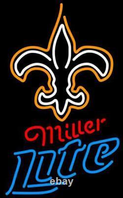 New Orleans Saints Fleur-de-lis Beer 24x20 Neon Light Sign Lamp Pub Wall Decor