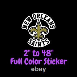 New Orleans Saints Full Color Vinyl Decal Hydroflask decal Cornhole decal 2