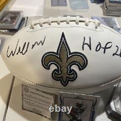 New Orleans Saints HOF'er Willie Roaf Autographed Lot (Card, Football, Helmet)