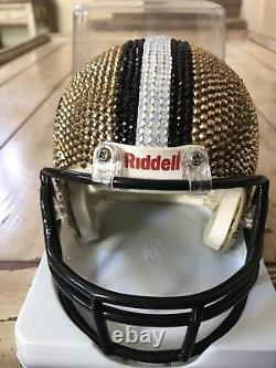 New Orleans Saints Hand Stoned Crystal Mini Helmet 1/1 New B