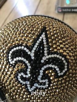 New Orleans Saints Hand Stoned Crystal Mini Helmet 1/1 New B