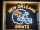 New Orleans Saints Helmet 24x20 Neon Light Sign Lamp Beer Bar Open Football