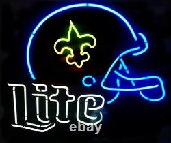 New Orleans Saints Helmet Neon Sign 20x16 Light Lamp Artwork Club Bar Gift SY