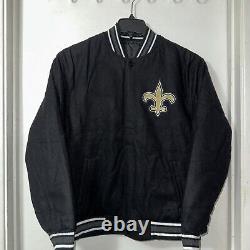 New Orleans Saints JH Design Wool Reversible Black Jacket Men's Medium New