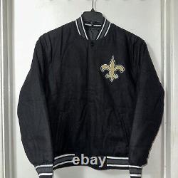 New Orleans Saints JH Design Wool Reversible Black Jacket Men's Medium New