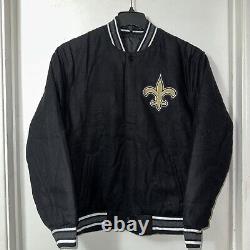 New Orleans Saints JH Design Wool Reversible Black Jacket Men's Medium New