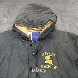 New Orleans Saints Jacket Winter Hood Competitor Gameday Vintage Black Men XL