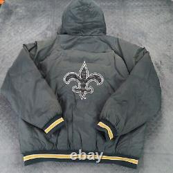 New Orleans Saints Jacket Winter Hood Competitor Gameday Vintage Black Men XL