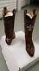 New Orleans Saints Ladies Brown Leather Boots Size 5.5-11 Fancy Stitched Cowboy
