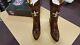 New Orleans Saints Ladies Brown Leather Boots Size 5.5 7.5 9.5 Stitched Cowboy