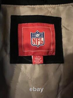 New Orleans Saints Leather Varsity Jacket Mens Large Full Zip NFL Super Nice