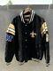 New Orleans Saints Leather Varsity Jacket Mens Xl Full Zip Nfl