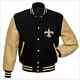 New Orleans Saints Letterman Varsity Jacket Black