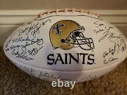 New Orleans Saints Litho Football With Facsimile Signatures From 1970's-2000's