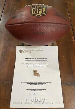 New Orleans Saints Many Games Game Used Football 2014 Seasons Ball Drew Brees