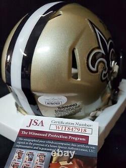 New Orleans Saints Marques Colston Signed Speed Mini Helmet Jsa Coa
