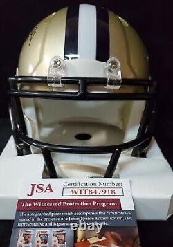 New Orleans Saints Marques Colston Signed Speed Mini Helmet Jsa Coa