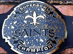 New Orleans Saints NFL Championship Belt Brass Leather Adult Size 2mm 4mm