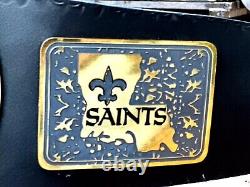 New Orleans Saints NFL Championship Belt Brass Leather Adult Size 2mm 4mm