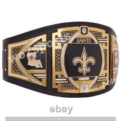 New Orleans Saints NFL Championship Belt Brass Leather Adult Size 2mm 4mm