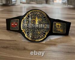 New Orleans Saints NFL Championship Belt Zinc Plates, Leather Strap, Adult Size