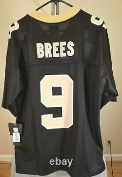 New Orleans Saints NFL Classic Black Drew Brees #9 Large Jersey Winter Package