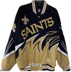 New Orleans Saints NFL Jacket Adult LARGE Twill Slash L Thick (NEVER WORN)