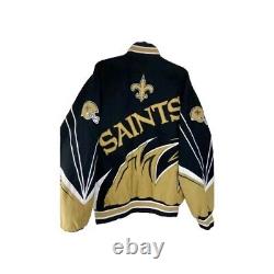 New Orleans Saints NFL Jacket Adult LARGE Twill Slash L Thick (NEVER WORN)