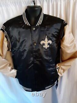 New Orleans Saints NFL Men's Quilt Lined Front Snap Starter Jacket Med, L or 3X