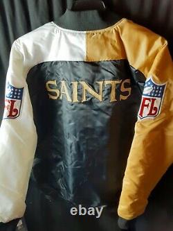 New Orleans Saints NFL Men's Quilt Lined Front Snap Starter Jacket Small