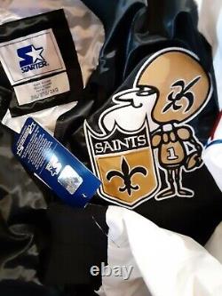 New Orleans Saints NFL Men's Quilt Lined Front Snap Starter Jacket Small