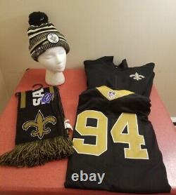 New Orleans Saints NFL Nike Black Cameron Jordan #94 XL Jersey Winter Package