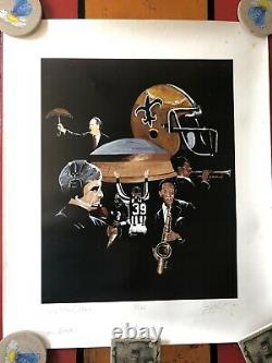 New Orleans Saints NFL Signed Lithograph Quinn Early Tom Benson Jim Mora Poster