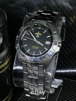 New Orleans Saints NFL Stainless Steel Watch by Fossil NEW (RARE)