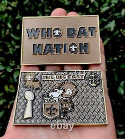 New Orleans Saints NFL Super Bowl XLIV 44 Champs Military Challenge Coin Brees