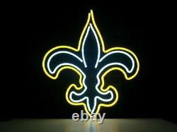 New Orleans Saints Neon Light Sign 20x16 Beer Cave Gift Lamp Real Glass