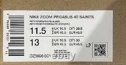 New Orleans Saints Nike NFL Air Zoom Pegasus 40 Running Shoe Sneaker Men's 11.5