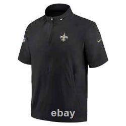 New Orleans Saints Nike Sideline Coach Short Sleeve Hoodie Quarter-Zip Jacket