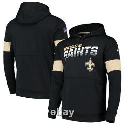 New Orleans Saints Nike Sideline Logo Performance Pullover Hoodie Men's Large