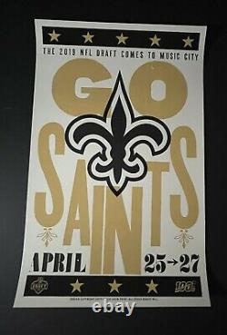 New Orleans Saints OFFICIAL NFL HATCH SHOW PRINT DRAFT POSTER Nashville TN